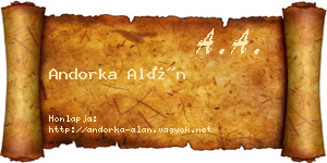 Andorka Alán névjegykártya